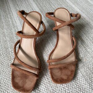 VERONICA BEARD Marceline Ankle Strap Heeled Sandals Size 7.5